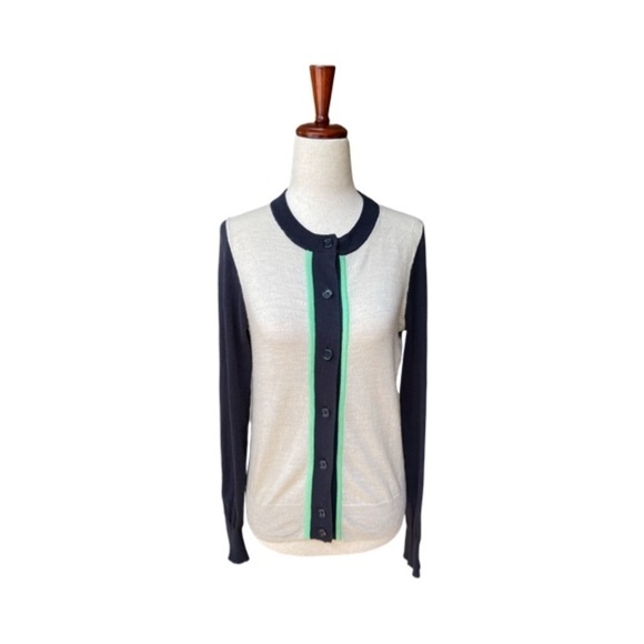 J. Crew Women’s Merino wool Blend Color Block Cardigan Size Small - Picture 1 of 6